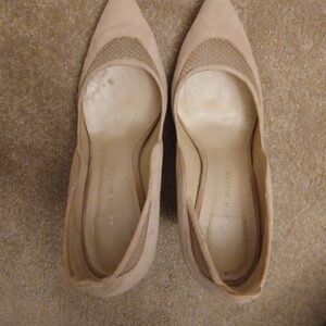 Karen Millen Nude Pointed-Toe Ballet Flats